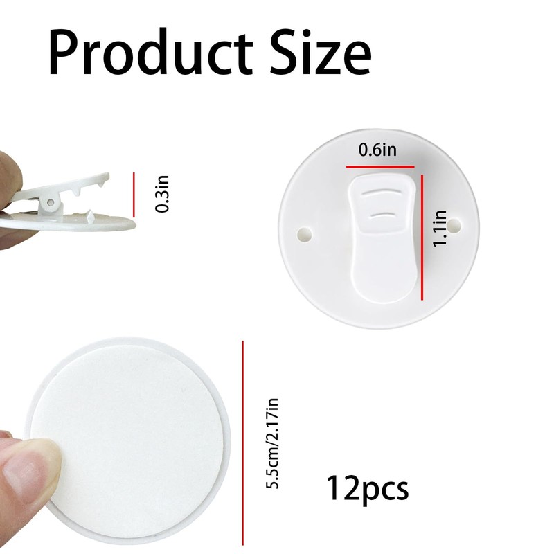 12 Pack White Shower Curtain Clips – Self Adhesive Showers