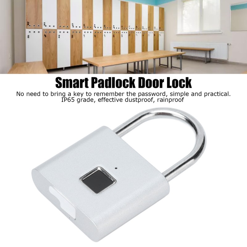 Fingerprint Padlock Zinc Alloy Smart Office Home Cabinet Door Dormitory