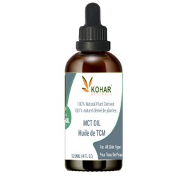 100% Natural Plant-Derived MCT Oil (Medium Chain Triglycerides) for Healthy Skin & Hair. Nourish and Hydrate. Bottled in Canada. 120 ml