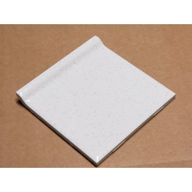 Romany Spartan Vtg 1 1970s Romany Ceramic Cove Edge Tile - 4 1/4" White Gold Flake Glossy NEW