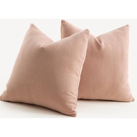 Mandioo Set of 2 Cushion Covers, 40 x 40 cm, Pink Chenille Cushion Covers, Soft, Cosy, Durable, Modern Decorative Cushion Cover for Sofa, Living Room, Bedroom