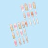 Press-On Nails Set, Long Square Style, Pink and Gold Ombre