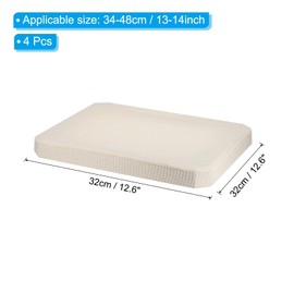 PATIKIL Chair Seat Covers Rectangle, 4 Pack Washable Dining Chair Covers Removable Dining Protector Slipcovers for Home Kitchen Party, White