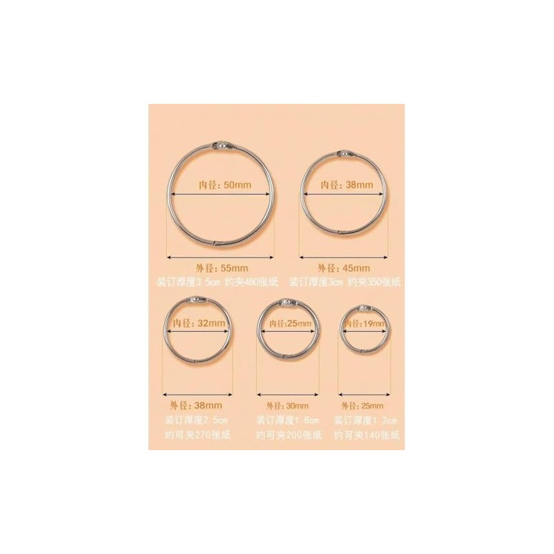 Binder Rings Metal Book Binder Ring Flash Card Rings 30mm