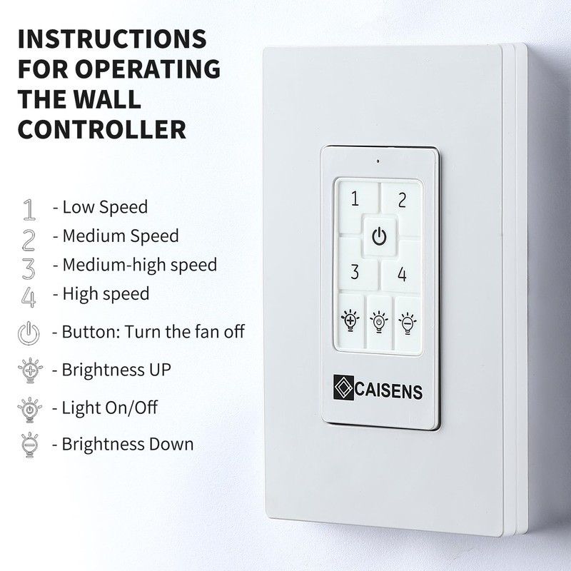 Universal Ceiling Fan Wall Control with Four Speed Switch and