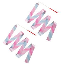 HJZHII Pack of 2 Gymnastics Dance Bands, 200 cm Gymnastics Band with Bar, Rhythmic Sports Gymnastics Band, Dance Bands with Rod Children for Children Girls Adults Talent Shows Artistic Dance Training