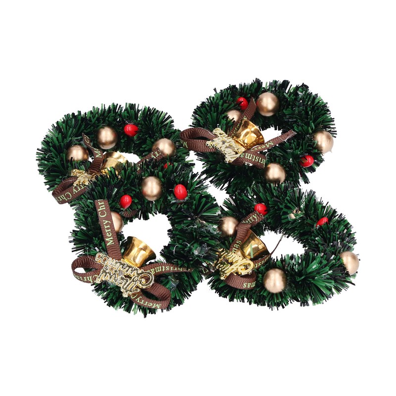 10Pcs Christmas Wreaths Miniature Scene Models Dollhouse Accessories for Above