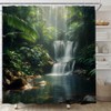 AYDSMYD Rainforest Waterfall Shower Curtain Tropical Jungle Forest Tree Summer