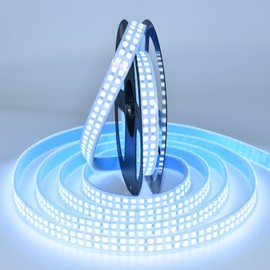 SUYOOULIN LED Lights Strip, Dimmable DC 12V 16.4ft SMD 5054 Double Rows 1200 LEDs Super Bright 25000LM Tube Waterproof IP67 LED Ribbon for Home Kitchen Decoration (White 6500K)