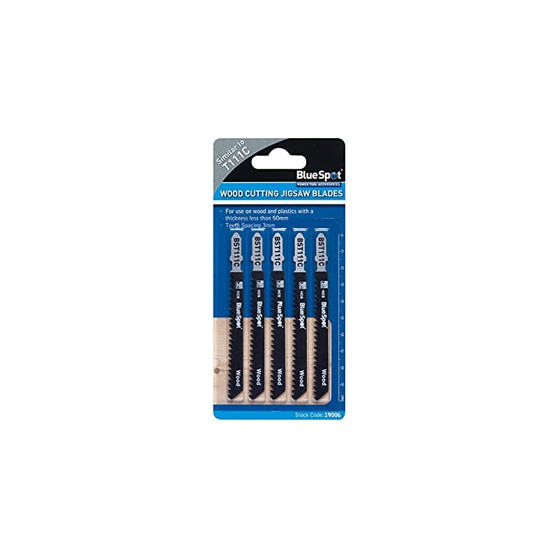 Blue Spot Tools 19006 5 Piece Wood Cutting Jigsaw Blades