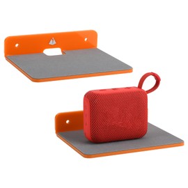TXEsign Wall Shelves - 2 Pack, Small Wall Mount for Speaker, Webcam, Cell Phones, Display Shelf (Orange, Medium)
