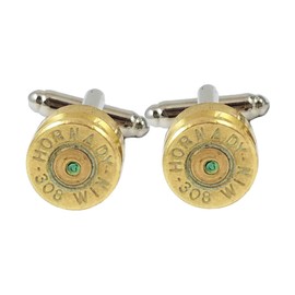 .308 Winchester Caliber Ammo Cufflinks, Lapel Pin, Earrings or Tie Bar