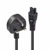 LINDY 30460 1m UK 3 Pin Plug to IEC C5"Cloverleaf"