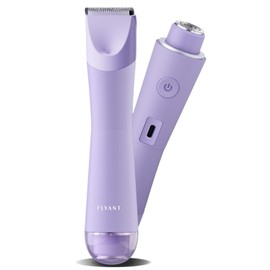 Bikini Trimmer for Women, Flyant 2 in 1 Electric Shaver for Women, Pubic Hair Trimmer Waterproof IPX7 with LED, Bikini Razor for Leg Arm Underarm Bikini Area, Teen Girl Gifts - Lavender Dream Purple