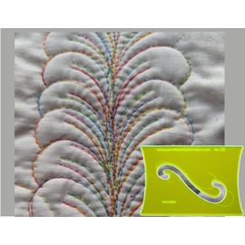 Parrs Curling Feathers Free Motion Quilting Ruler for Domestic Machines