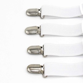 DLAKIND 16 x Adjustable Elasticated Bed Sheet Tensioners with Metal Clips - Tensioners for Bed Sheets, Mattresses, Ironing Boards or Sofas