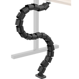 DeskLogics Vertebrae Cable Management for Standing Desk, Adjustable Length Cable Snake, Flexible Cable Spine Cable Raceway Cable Management for Home Office Sit Stand Desk Workstation Cord Protection