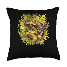 Salamanders Fire Salamander Throw Pillow