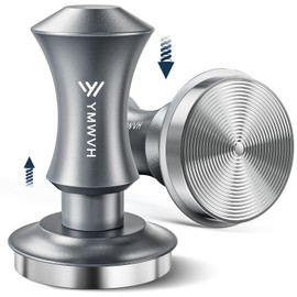Espresso Tamper 58.3mm Barista Coffee Tamper with Dual Spring Loaded 100% Stainless Steel Ripple Base, Constant 30lb, Compatible with Espresso Machine Rancilio, Gaggia Portafilter, E61 Group(Silver)