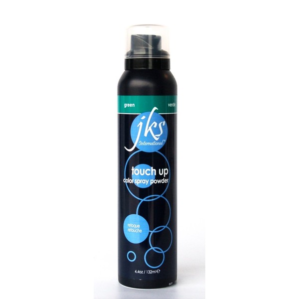 JKS Touch Up Spray GREEN, temporary hair color spray powder for Highlights, Ombres