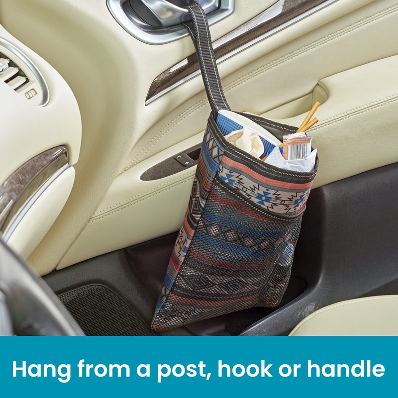 High Road Hanging Car Trash Bag with Waterproof Leakproof Liner,