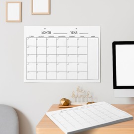 Gueevin Undated Monthly Calendar Notepad 60 Blank Calendar Sheets Pages Large 8.5"x 11" Desk Blank Monthly Planner for Organizing Scheduling Tasks Productivity Tracker Home School Office Supplies