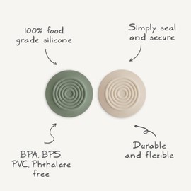 mushie Silicone Drain Stopper 2-Pack | 5.5 inch Diameter Bathtub Flat Suction Cover (Dred Thyme/Shifting Sand)