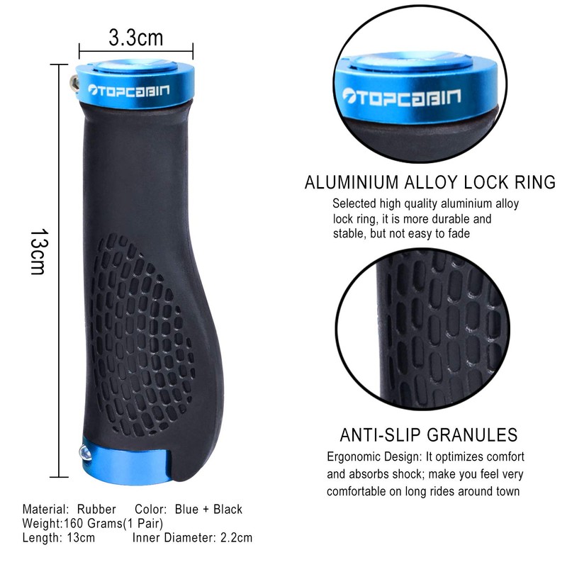 TOPCABIN 1 Pair of Bicycle Grips, Two Ends Screw Grips,