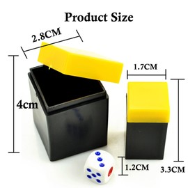 sumrica Magic 6 Pieces Close-up of clairvoyant magic props Listen to The dice with binoculars and guess The number of dice. Children's toy set(Orange/yellow 4cm x 2.8cm x 2.8cm)