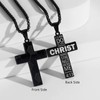 HattiDoris Soccer Cross Necklace for Men Inspirational Bible Verse Cross