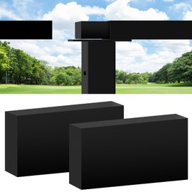 Gyykzz 2 Pack Black Extension Connector for Stainless Steel Flat Handrail, Rectangular Hand Rail Fitting for Top Cable Railing, High Strength POM Connecting Block for Stair Horizontal Handrail