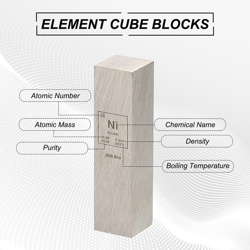 PATIKIL Nickel Cube 0.5x0.5x2 inch Ni High Density Element Stick