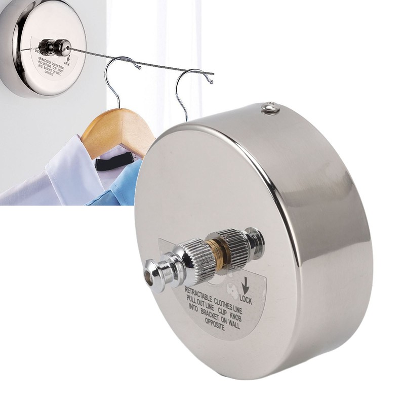 Retractable Clothesline 304 Stainless Steel Safety Auto Retraction Double Pulley