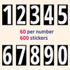 600 Pieces, 1" - Vinyl Number Stickers, Waterproof Stick On