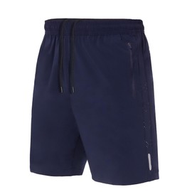 SIHOHAN Men's Sports Shorts, Quick-Drying Sports Shorts, Shorts with Zip Pocket, Suitable for Various Leisure and Sports Occasions, Blue-d1, M