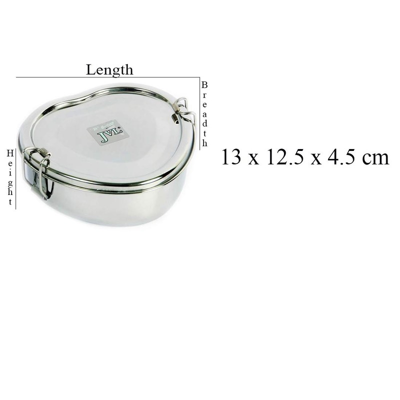 JVL Stainless Steel Single Layer Heart Lunchbox - Small