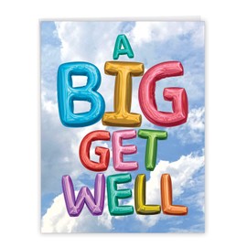 NobleWorks - Jumbo Get Well Greeting Card (8.5 x 11 Inch) - Beautiful Feel Better Soon, Group Notecard (Not 3D or Raised) - Inflated Messages J5651HGWG