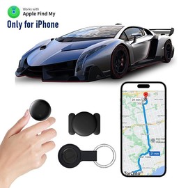 GPS Tracker for Car,Mini Trackers Device with Weatherproof Magnetic Case-No Monthly Fee-Best Hidden GPS Trackers,Anti-lost Device,Works with Apple Find My (iOS Only) Wireless anti-lost locator tags finder:_BLACK