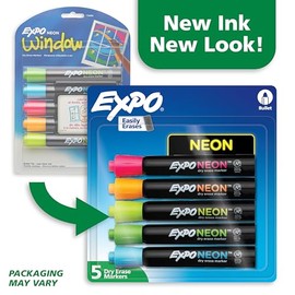 Expo Neon Marcadores de Borrado en Seco 5-pack Colores Variados