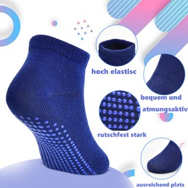 HYCLES Baby Non Slip Grip Socks for Boys Girls 12 Pairs Toddler Non-Slip Ankle Socks for 6 Months - 7 Years, 04# Coloured