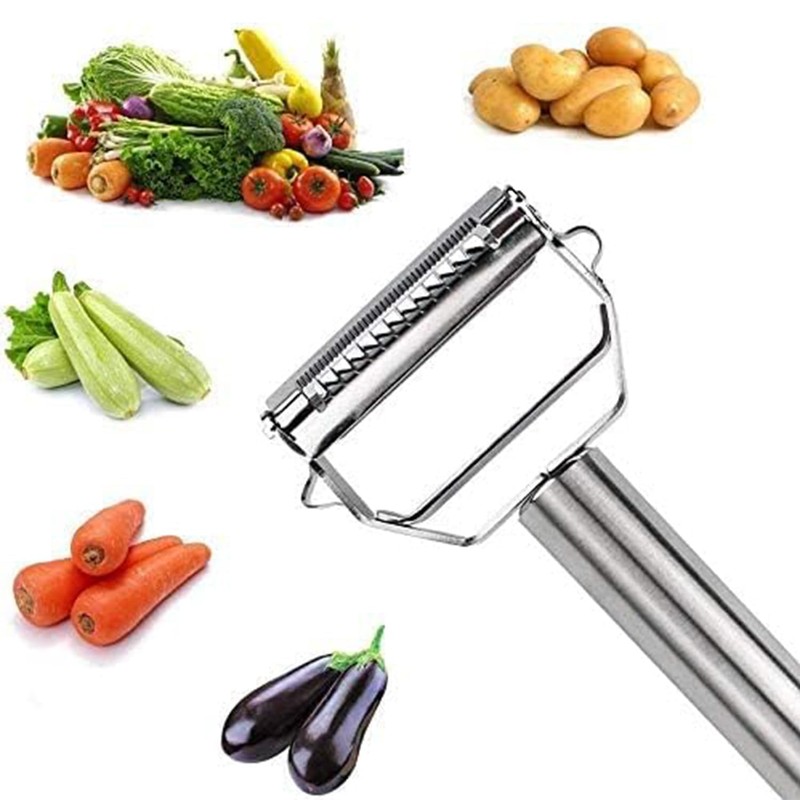 AnGeer Julienne Peeler, Stainless Steel Vegetable Peeler, Double-Sided Blade Vegetable