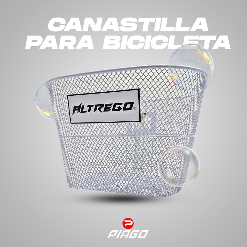 ALTREGO Canastilla Canastilla para Bicicleta R20 Incluye Soportes Blanca