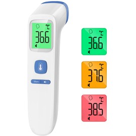Thermometer for Adults and Kids, Digital Forehead Thermometer with Fever Alarm, Silent Mode & 35-Set Memory, Object 2 in 1 Mode,(blue)