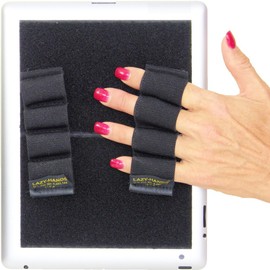 LAZY-HANDS Heavy-Duty 4-Loop Grips (x2 Grips) for Tablets - FITS Most (Black)