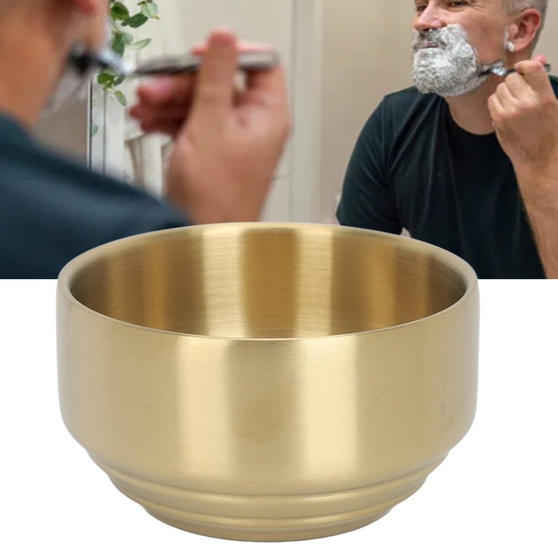 Men Beard Soap Bowl Ti Plated Foaming Cream Bowl Facial