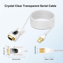 DTECH USB to Serial Adapter Features FTDI Chip DB9 9 Pin RS232 to USB Cable FT231 Chipset Compatible with Windows 11 10 8 7 XP Mac OS Linux RS-232 Data Lights Detect