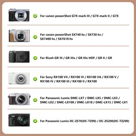 Rieibi Kameratasche für Sony ZV-1F, Canon G7X Mark III/G7X Mark II/SX740 hs, für Ricoh GR III, Reißverschluss, Netztasche für Datenkabel, Ladegeräte und anderes Kamerazubehör, Grau