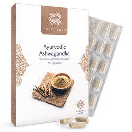 healthspan Healthspan Ashwagandha Mental Wellbeing Support | 60 Capsules | Supports Relaxation | 500mg KSM-66 Ashwagandha | Added Vitamins B6 & B12 | Ayurvedic | Vegan