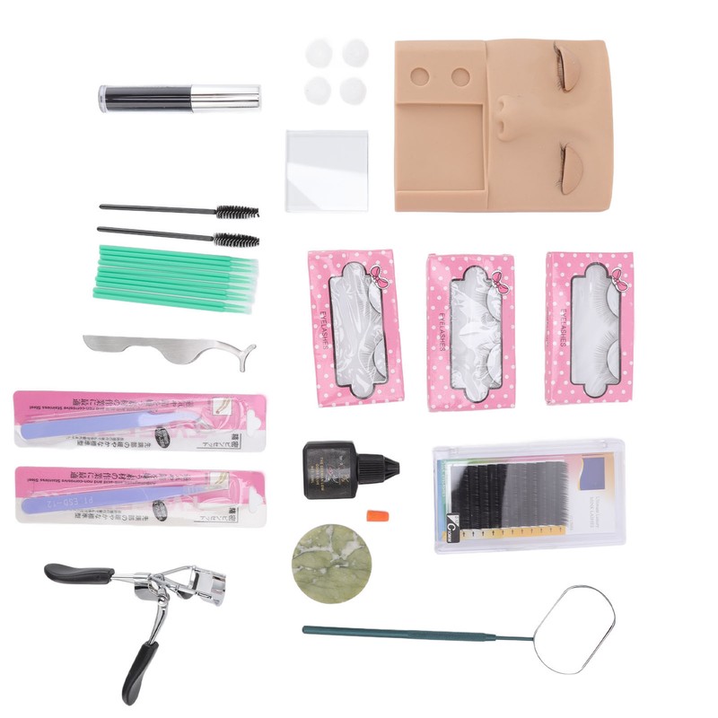 3 in 1 Eyelash Extension Kit Mannequin Head False Lashes