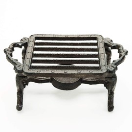 Sungmor Heavy Duty Cast Iron Teapot Dish Warmer Stable Holder for Tealight Stand | Tealight Warmer Decorative Stove for Villa Yard Balcony-Square